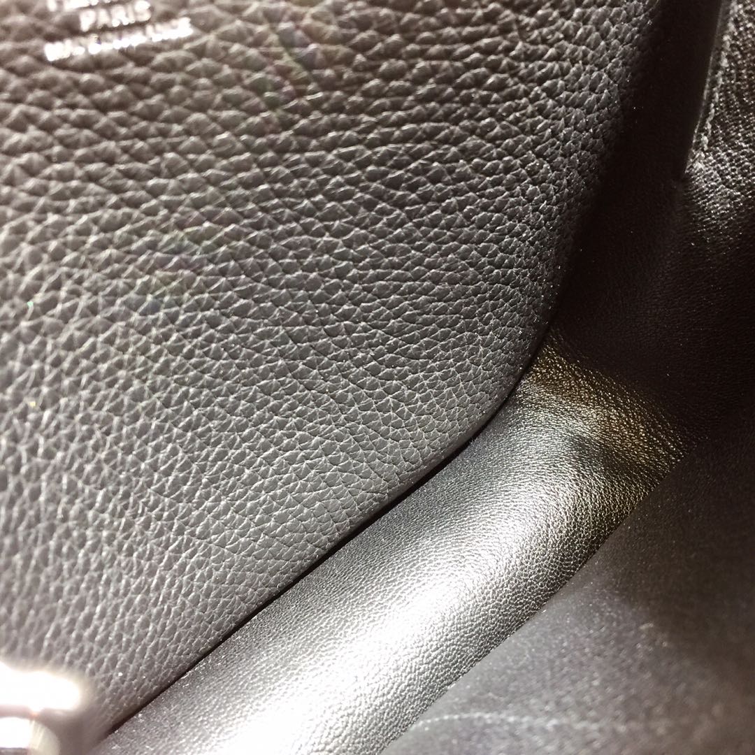 에르메스 미니 할잔백22 블랙 은장 끌레망스 가죽